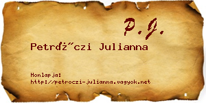 Petróczi Julianna névjegykártya