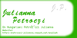 julianna petroczi business card